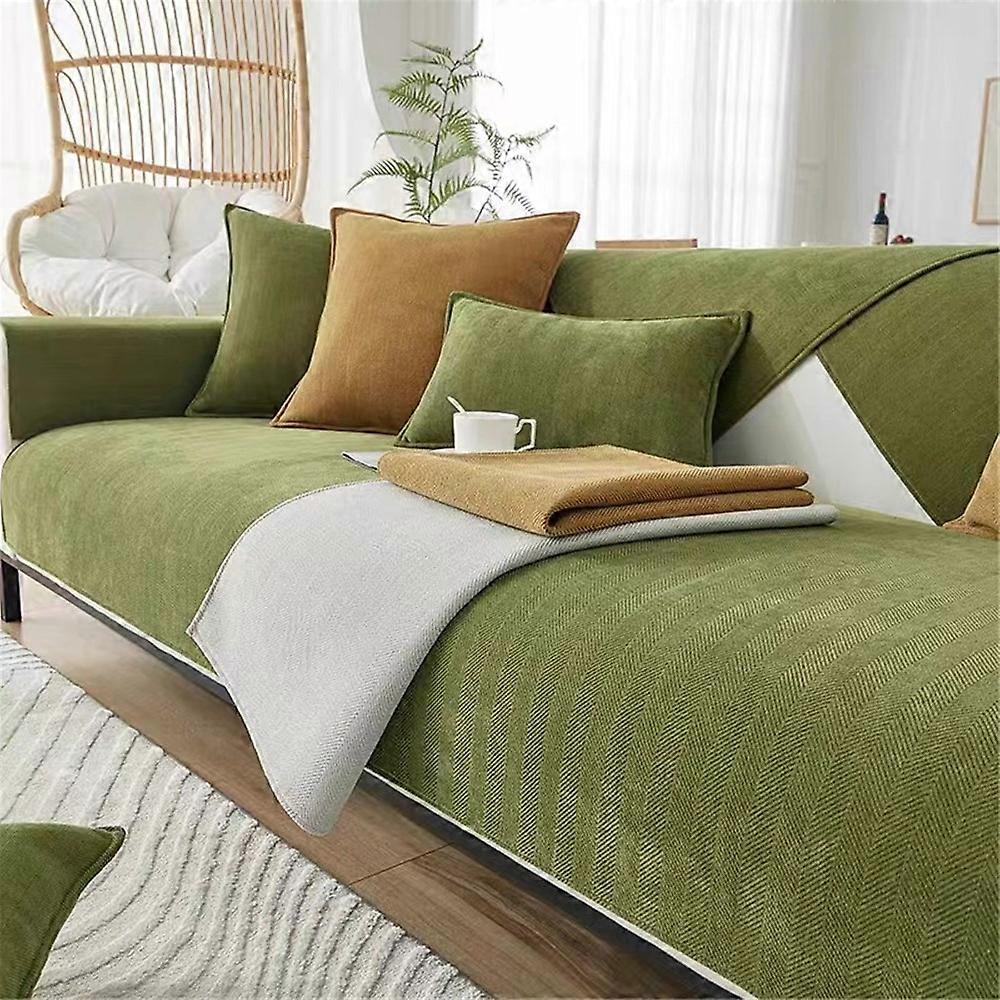 70 x 150cm Solid Color Soft Chenille Sofa Cover Non Slip Couch Protector Slipcover