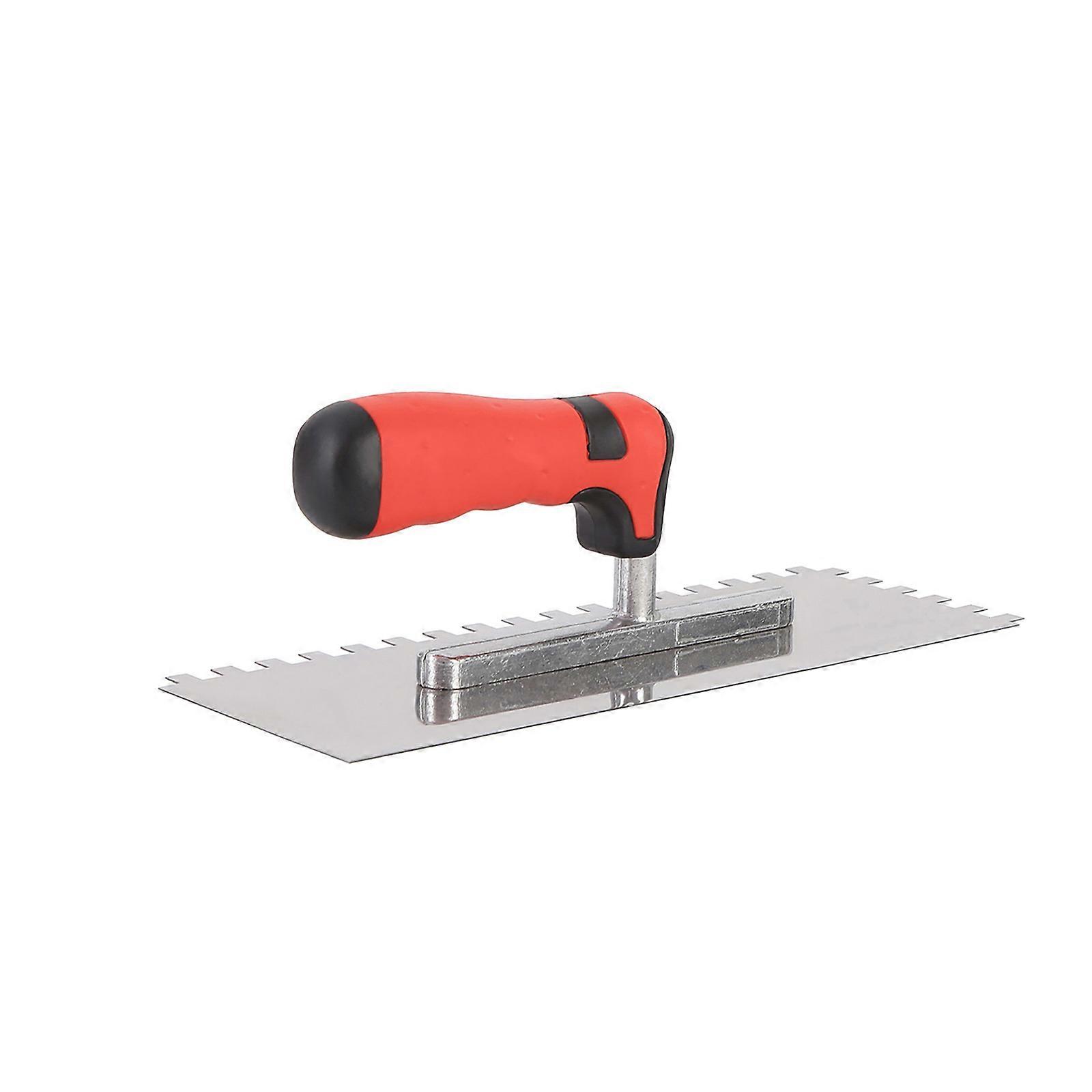 Flat Notched Margin Trowel, Flooring and Tiling, Soft Grip Handle, Construction Plastering Tool Multicolor