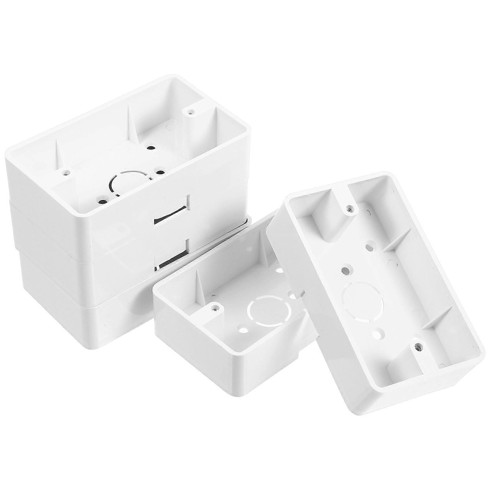 White ABS Wall Mounted Junction Box for Home Safe and Durable with Openings Various Sizes 5 Pieces