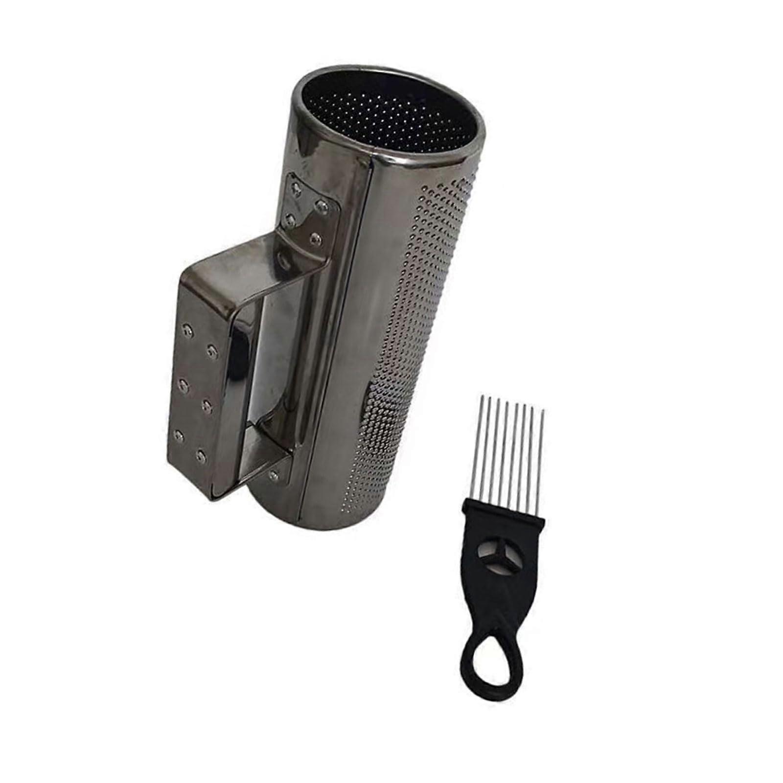 Metal Guiro Shaker Instrument with Scraper | Round Cylinder Latin Percussion for Rhythm and Music Performance