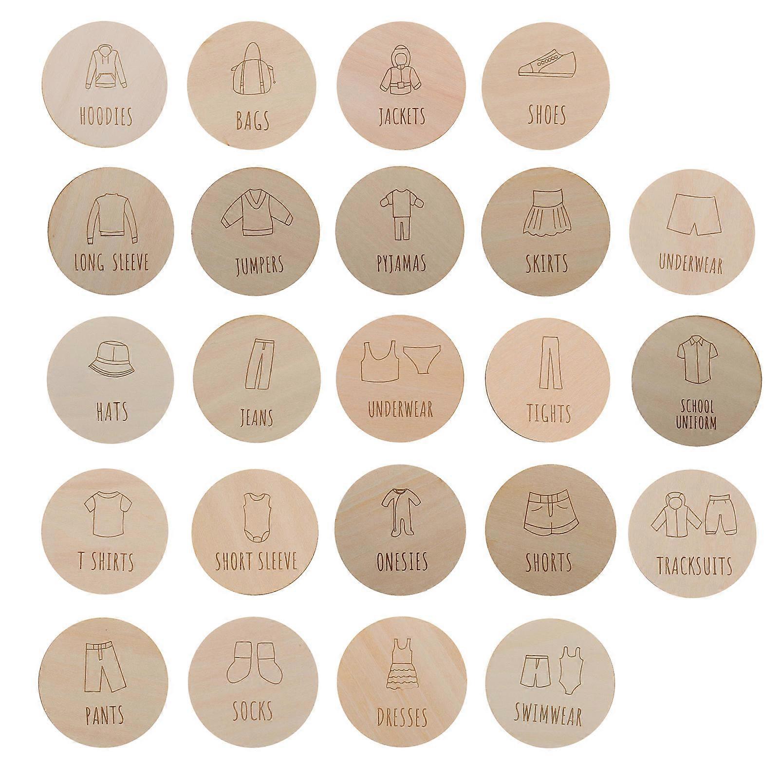 Nursery Decor Simple Design Beige Baby Labels for Closet Management Home Organization 23Pcs