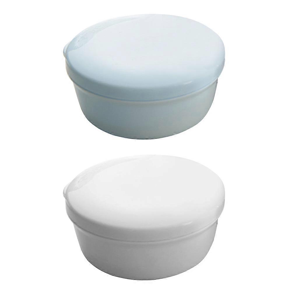 صحن صابون الحمام مربع صابون دائري الشكل مع تصريف للمطبخ العلوي PP المواد 9.9X9.9CM 2 قطعة