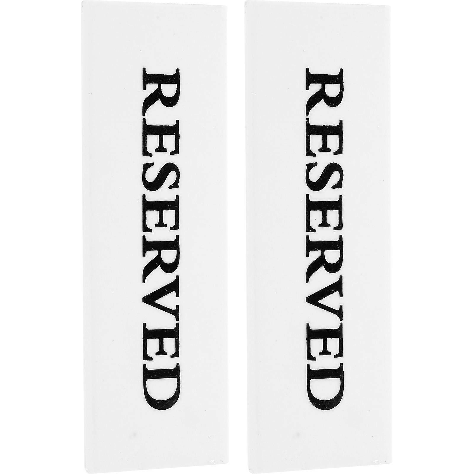 White Acrylic Reserved Sign for Decoration Suitable for Events and Weddings 2 Pieces