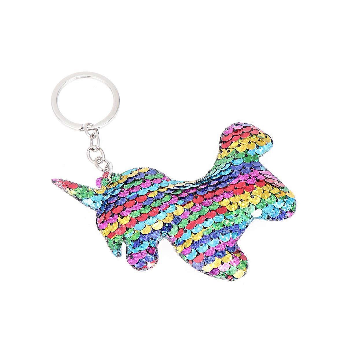 Unicorn Keychains with Shiny Sequin Surface Assorted Color for Hanging Keys Plastic Lightweight Easy to Use