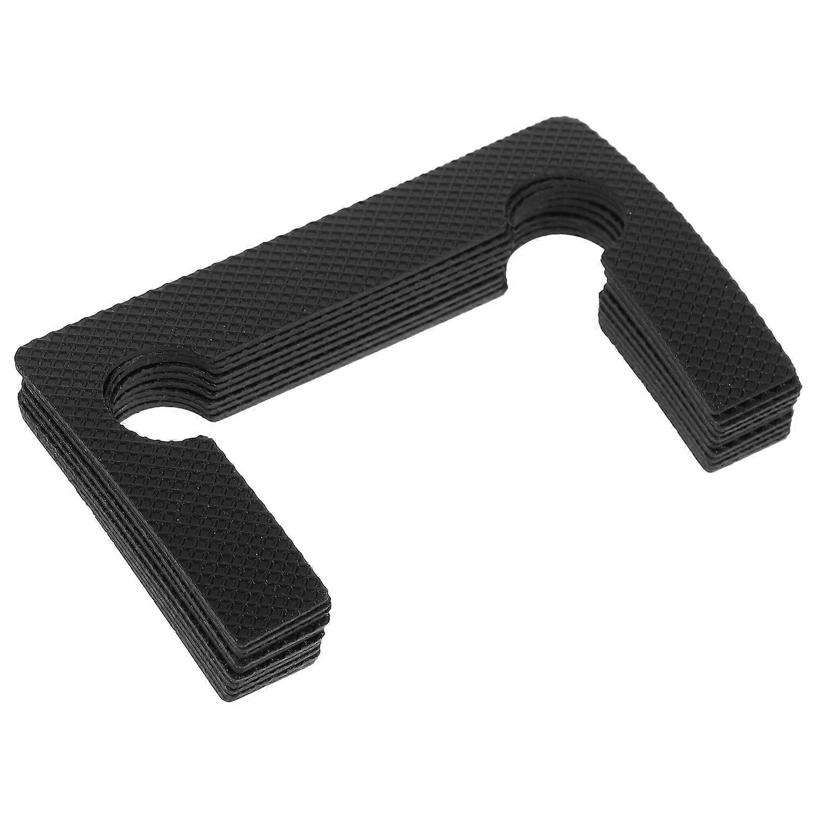 Black Plastic Bathroom Glass Door Panel Clips Hinge Clamp 10Pcs for Use