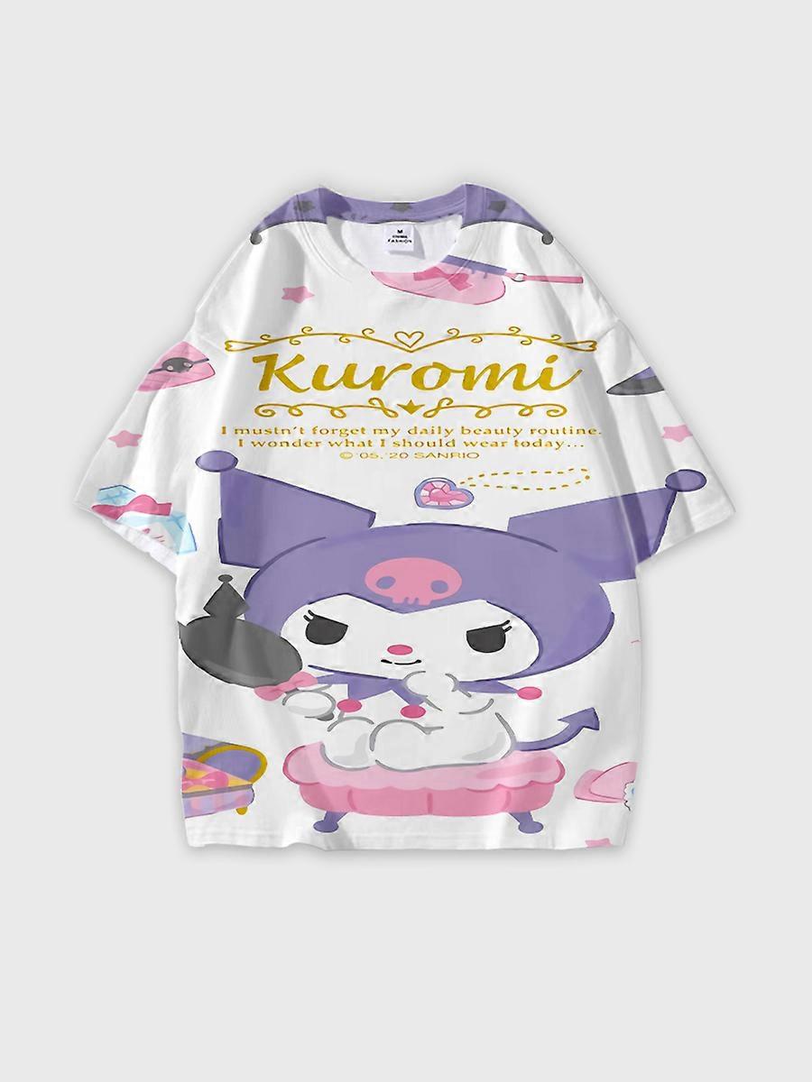 T-shirt round neck Cartoon Pattern loose short sleeve B63