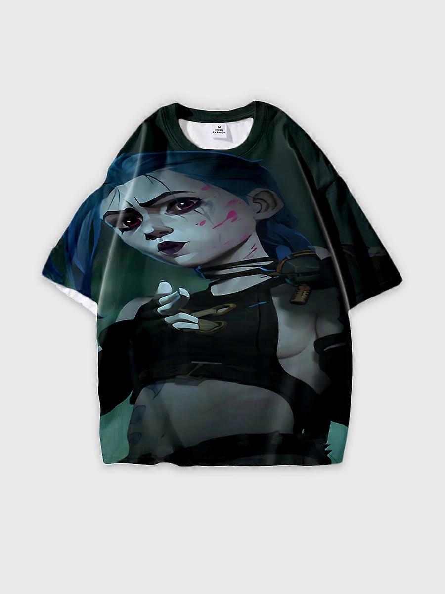 T-shirt round neck Role Pattern loose short sleeve K141