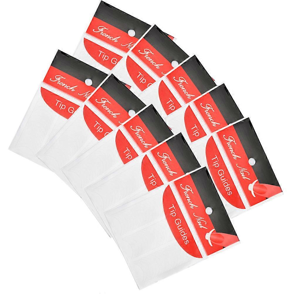 Removable Nail Stickers U Shape For Professional Use Size2 Press On Nails Sticker Decal 10Sheets