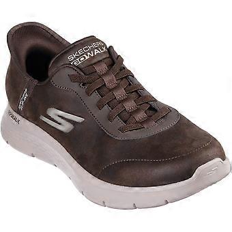 Skechers GO WALK Flex Smooth Motion Textile Men's Brown Trainers