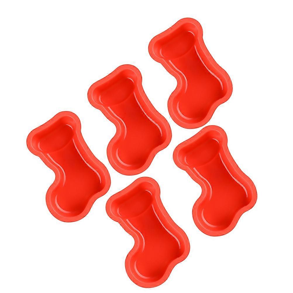Creative Cake Mold For Candy Making DIY Teaching Class 11*8Cm Red Non-Stick Baking Tool 5 Pcs