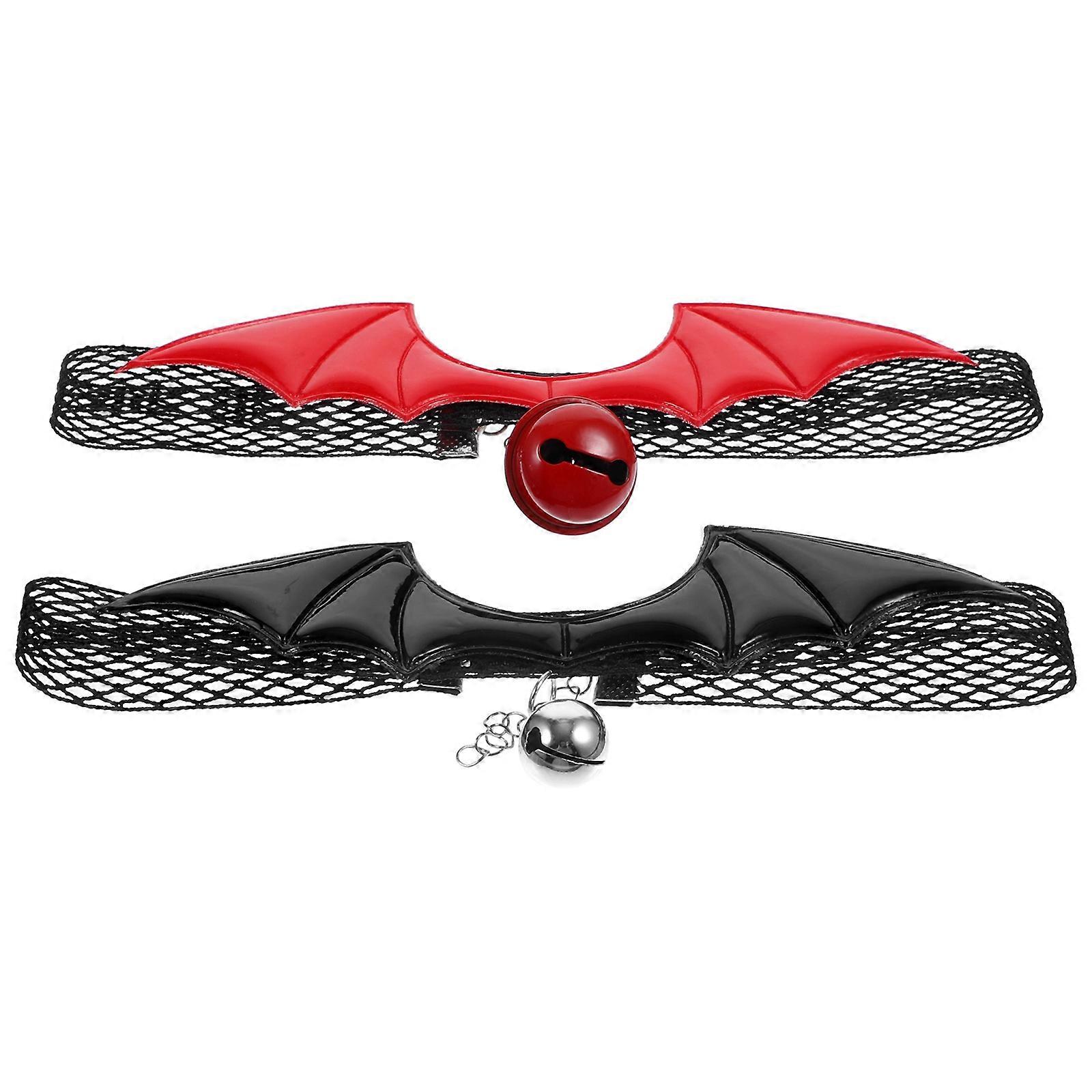 Adjustable Cat Collar With Bell For Daily Life And Parties Featuring Bat Wing Style In Assorted Color 2Pcs