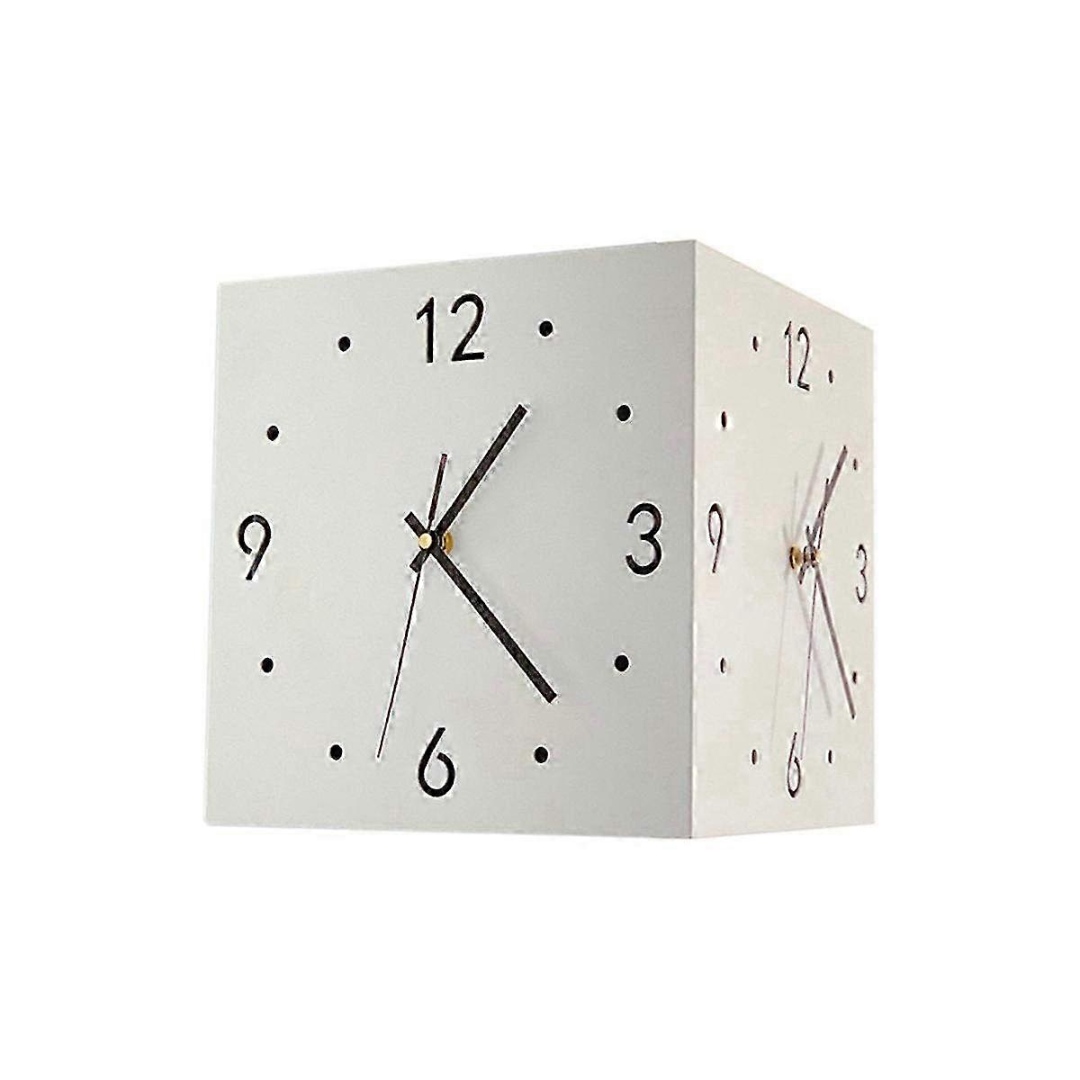 Double-Sided Quiet Square Wall Clock with Sensor Charging - Stylish Bedroom Timepiece for Enhanced Decor & Functionality