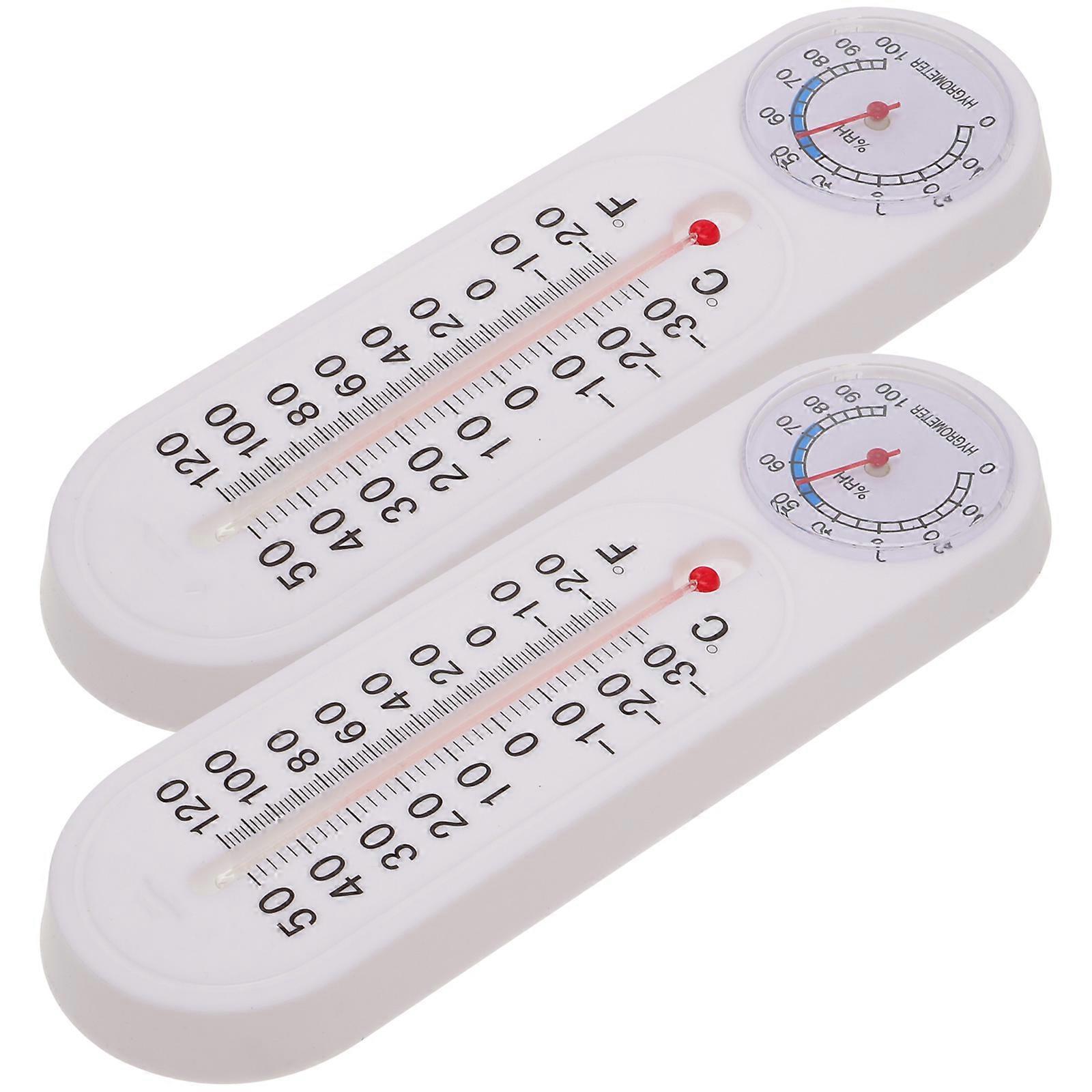 Temperature Humidity Meter 2Set Room Monitoring for Homeowners 22.5x6.5cm White Real-time Readings