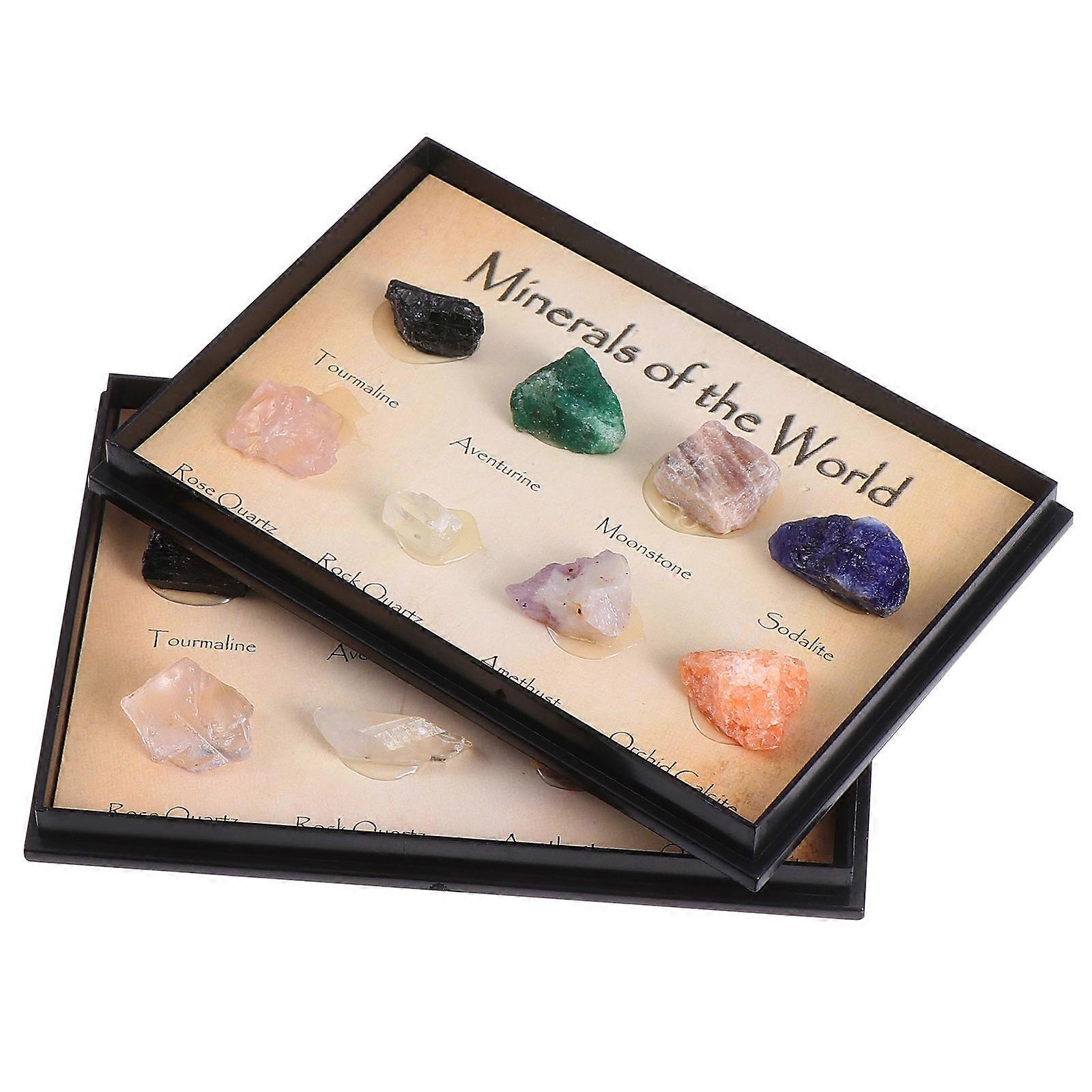 Assorted Natural Crystal Ores for Teaching and Decoration Ideal for Collection and DIY Accessories 2 Boxes