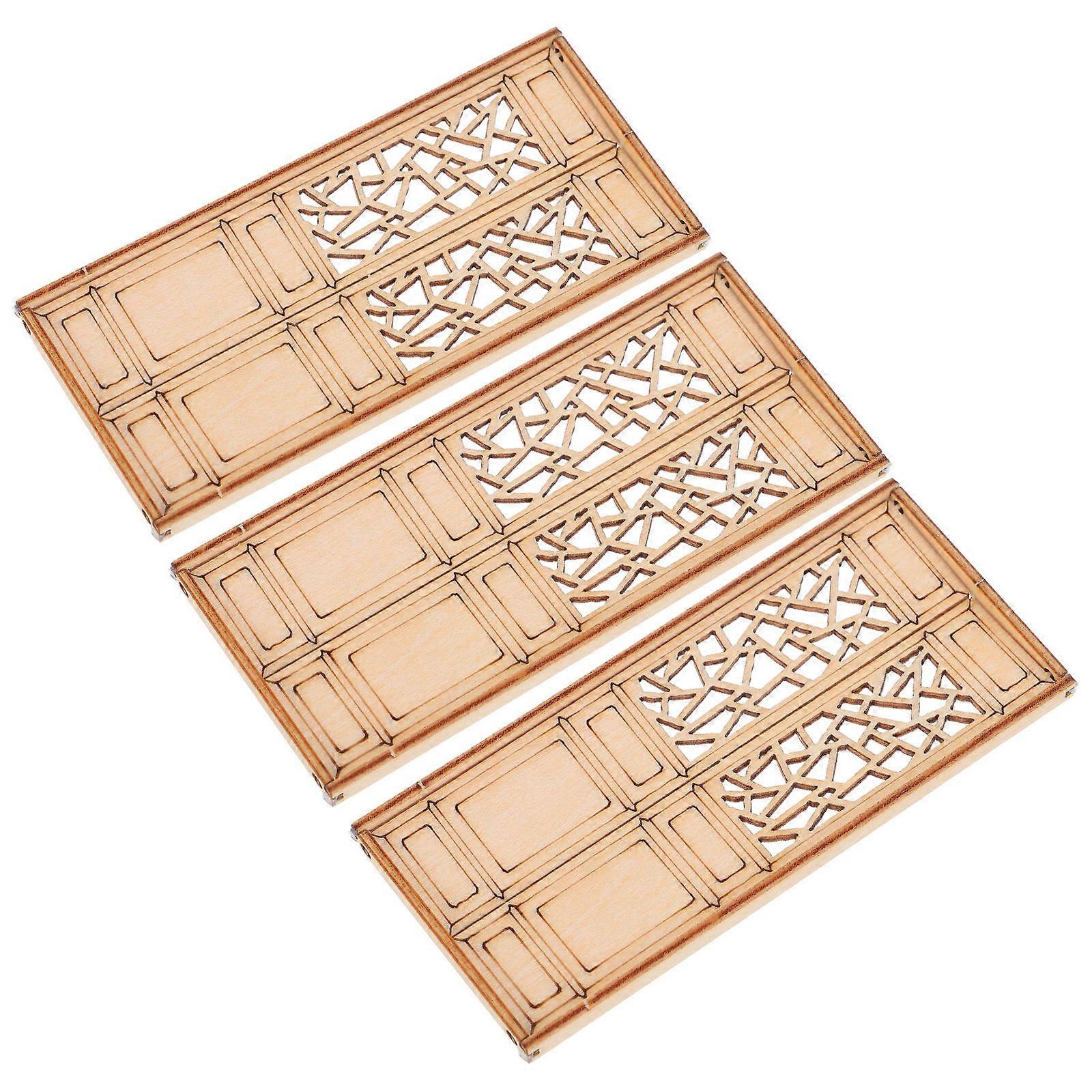 Here's a refined and engaging product description based on your input:
**3pcs Unpainted Wooden Miniature Dollhouse Doors – DIY Scene Craft