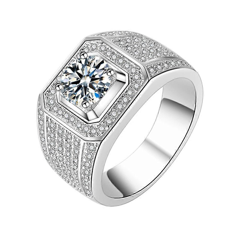Zircon Rings Round Band Engagement For Valentines Day Size 7 Sparkling Reflections 1Pack