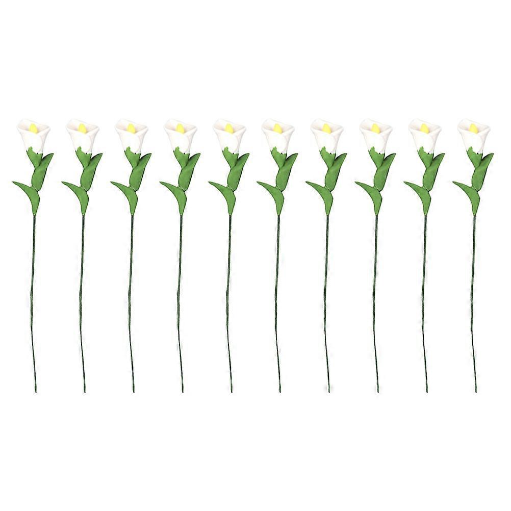 10pcs Mini Flower Models, Non Fading Artificial Lily Ornaments for Dollhouse Decoration, Creative Simulation Flowers for Miniature House Crafts and