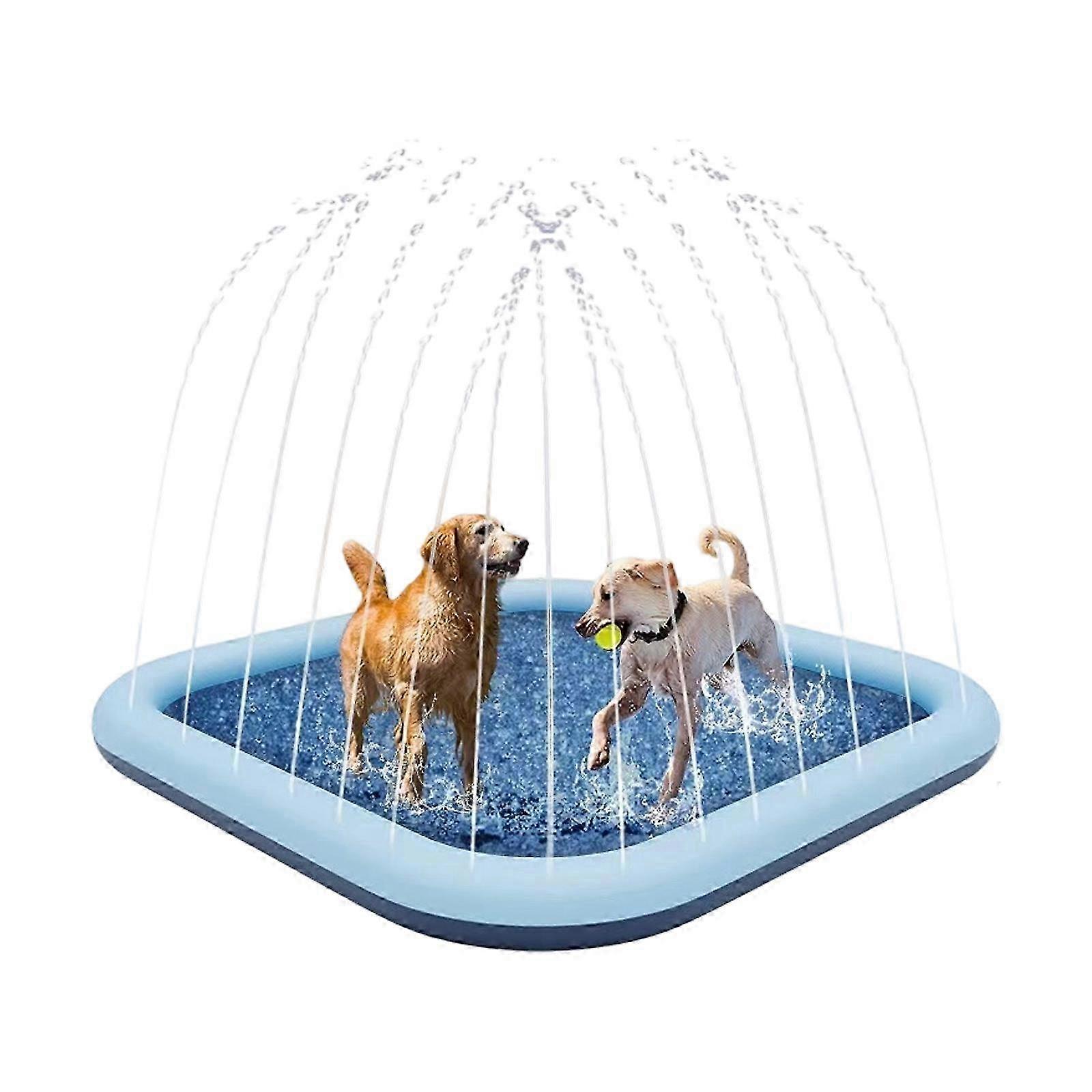 Reusable Kids Water Play Mat Thick PVC AntiSlip Splash Mat with Adjustable Sprays Pattern Easy to Install For Backyard 200cm