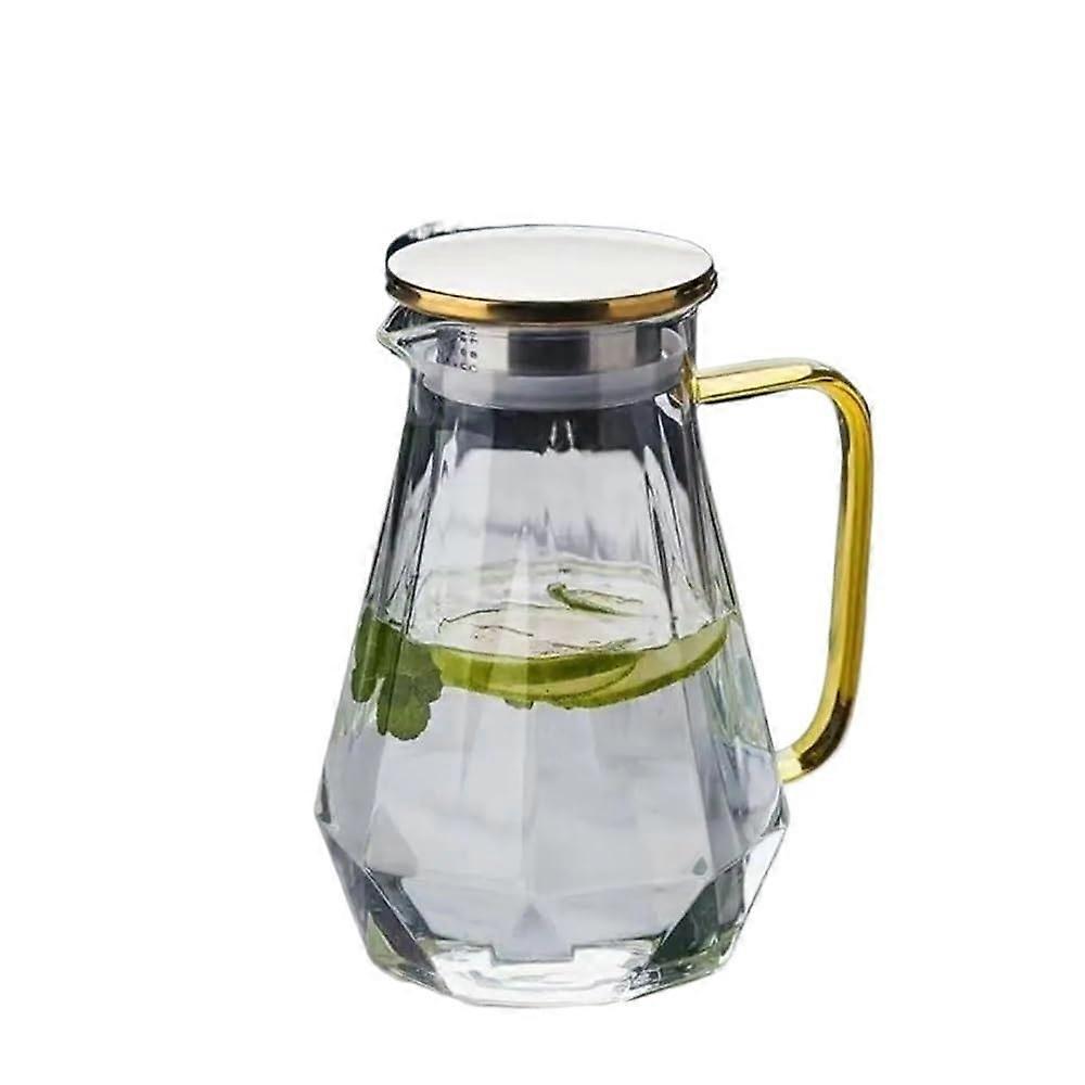 Water Pitcher Glass Teapot 1PCS Kettle for Hot and Cold Beverages Transparent Coffee Pot with Handle Carafe Jug Clear