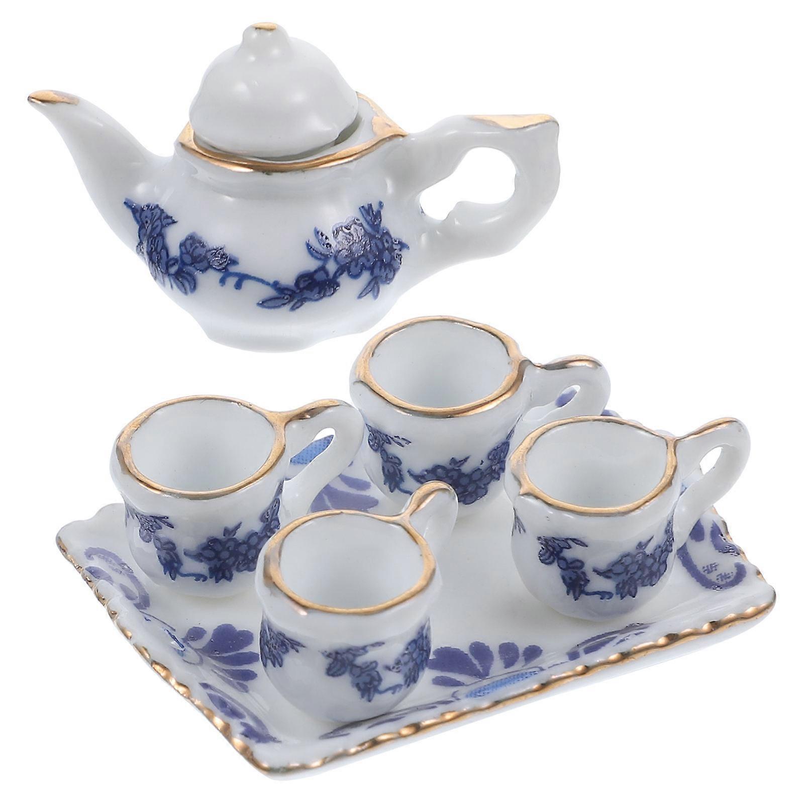 Mini House Tea Set Mini Coffee Mug Tea Accessories Children Toy Collectors 3.7x2x2.3cm Tea Practice 1Set