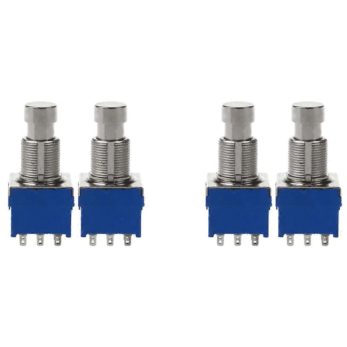 4Pcs Guitar Effect Switches 9-Pin 3Pdt Guitar Effects Pedal Box Stomp Foot Metal Switch True Bypass