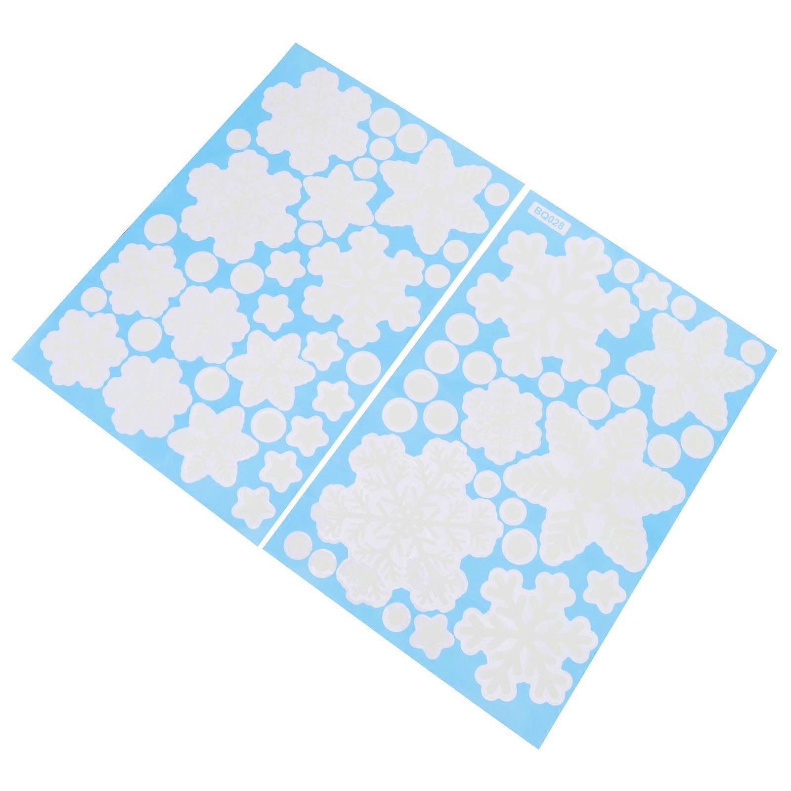 Luminous Decorative Snowflake Stickers for Holiday Decorations and Christmas Parties in Pvc Material 2 Sheets