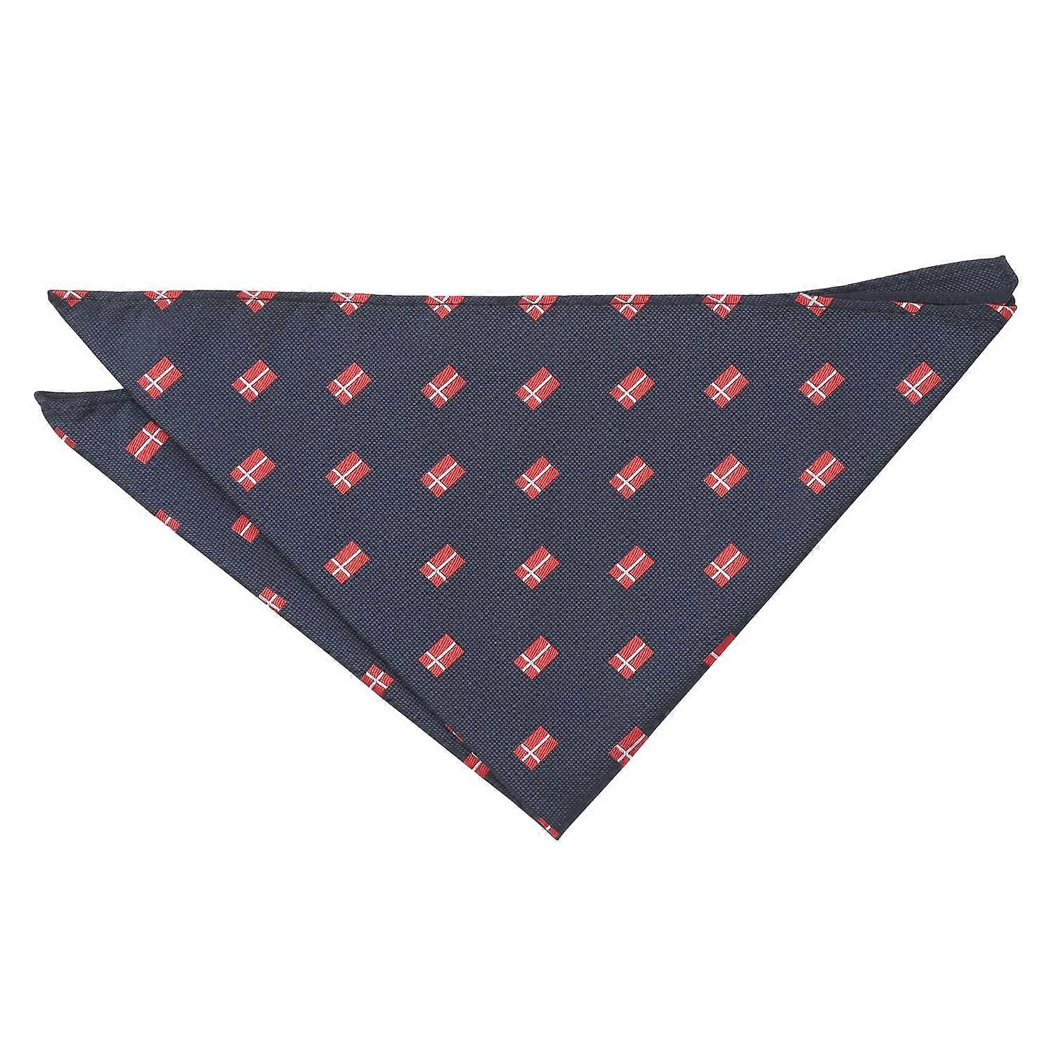 Navy Blue Danish Flag Embroidered Pocket Square