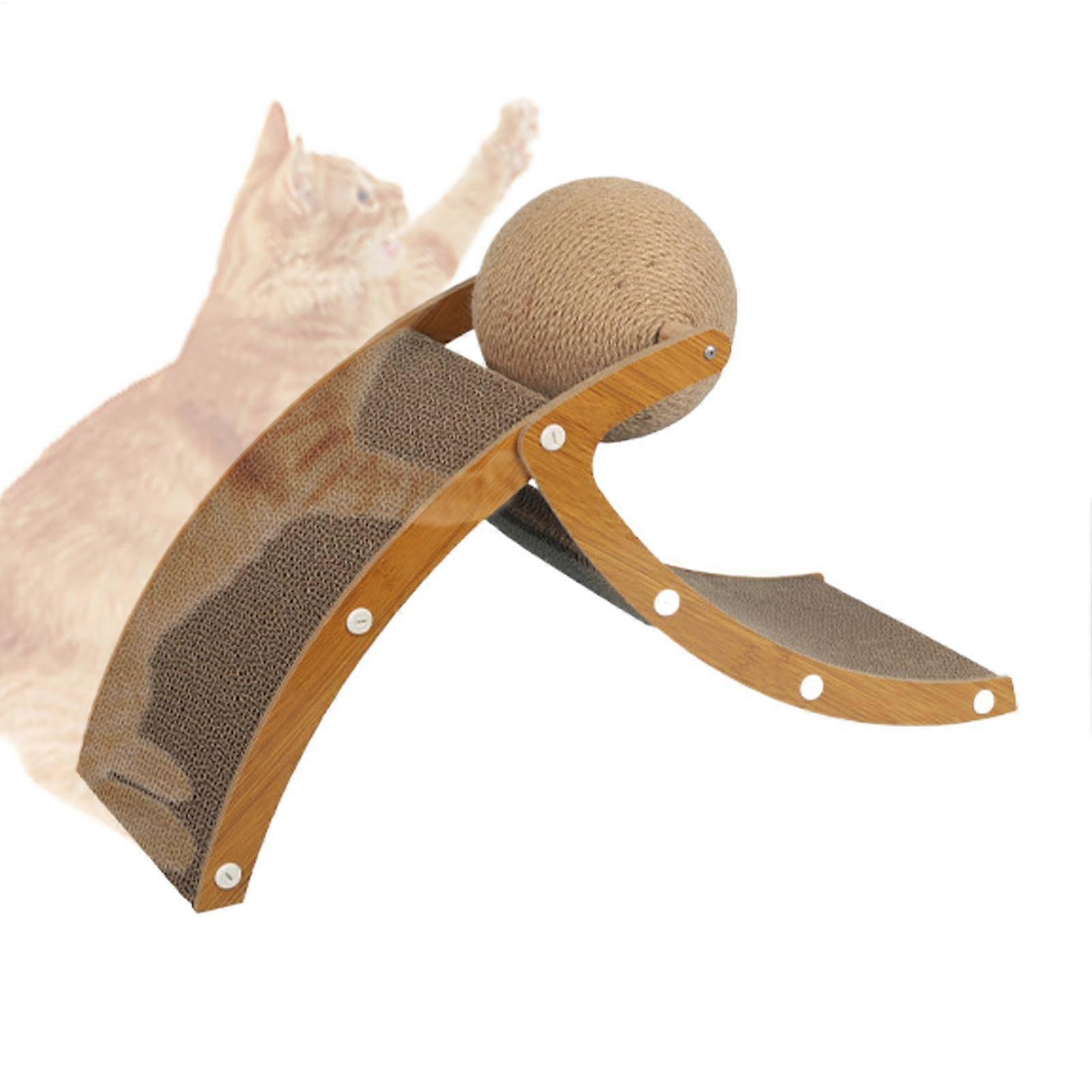 Cat Scratch Cardboard with Ball Cat Scratcher Interactive Toy Sisters