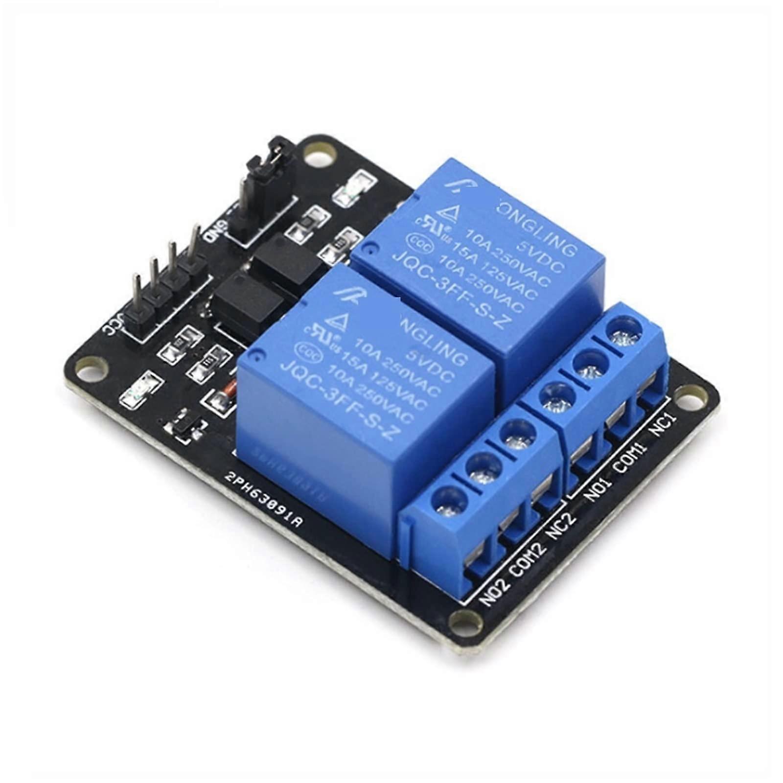 2-Way 2-Channel Relay 5V 12V with Optocoupler for Expansion Board - Compact Size 5V, Ideal for Automation Projects
