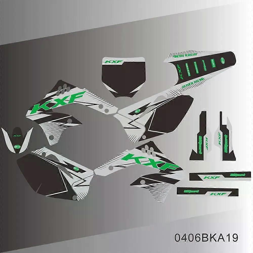 For Kawasaki KX450F KXF450 KXF 450 KX 450F 2006 2007 2008 Full Graphics Decals Stickers Motorcycle Background Custom Number Name