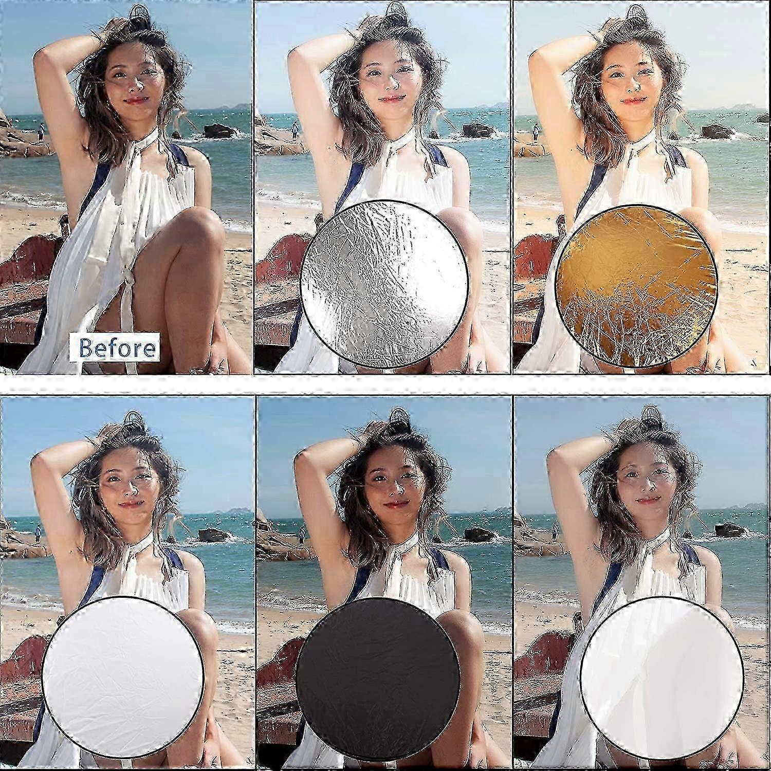 60cm Portable 5 in 1 Foldable Mirror Studio for Professional Photography with Multi Disc Reflector