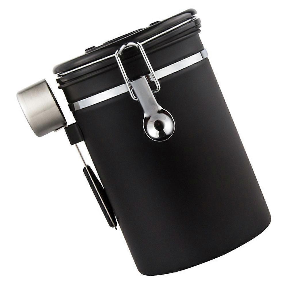 Stainless Steel Sealed Storage Jar with Lid for Food Preservation Black 1 Set
