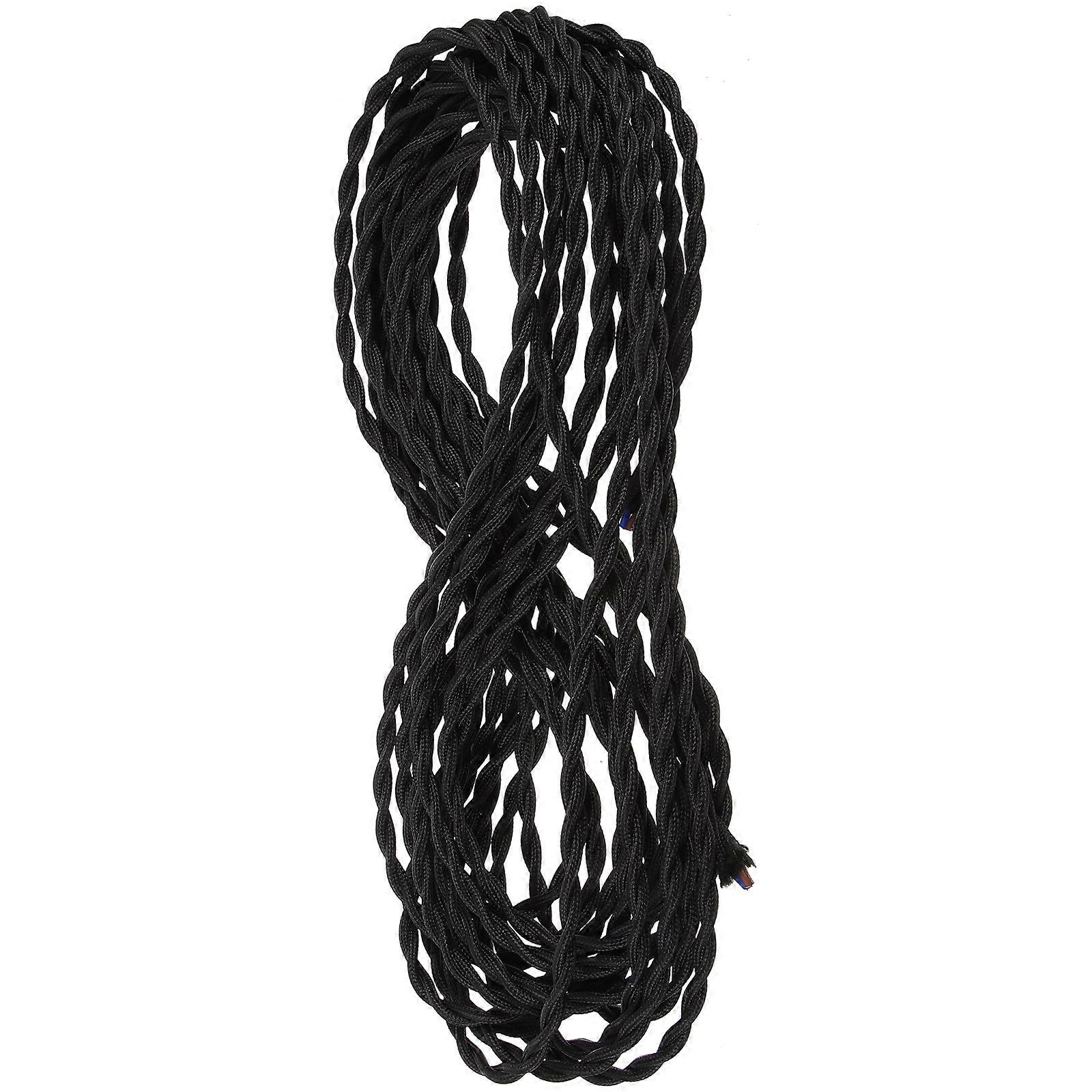 Electric Lamp Cord For Chandeliers And Home Renovations Twisted Black 10m Per Roll High Durability 1 Roll