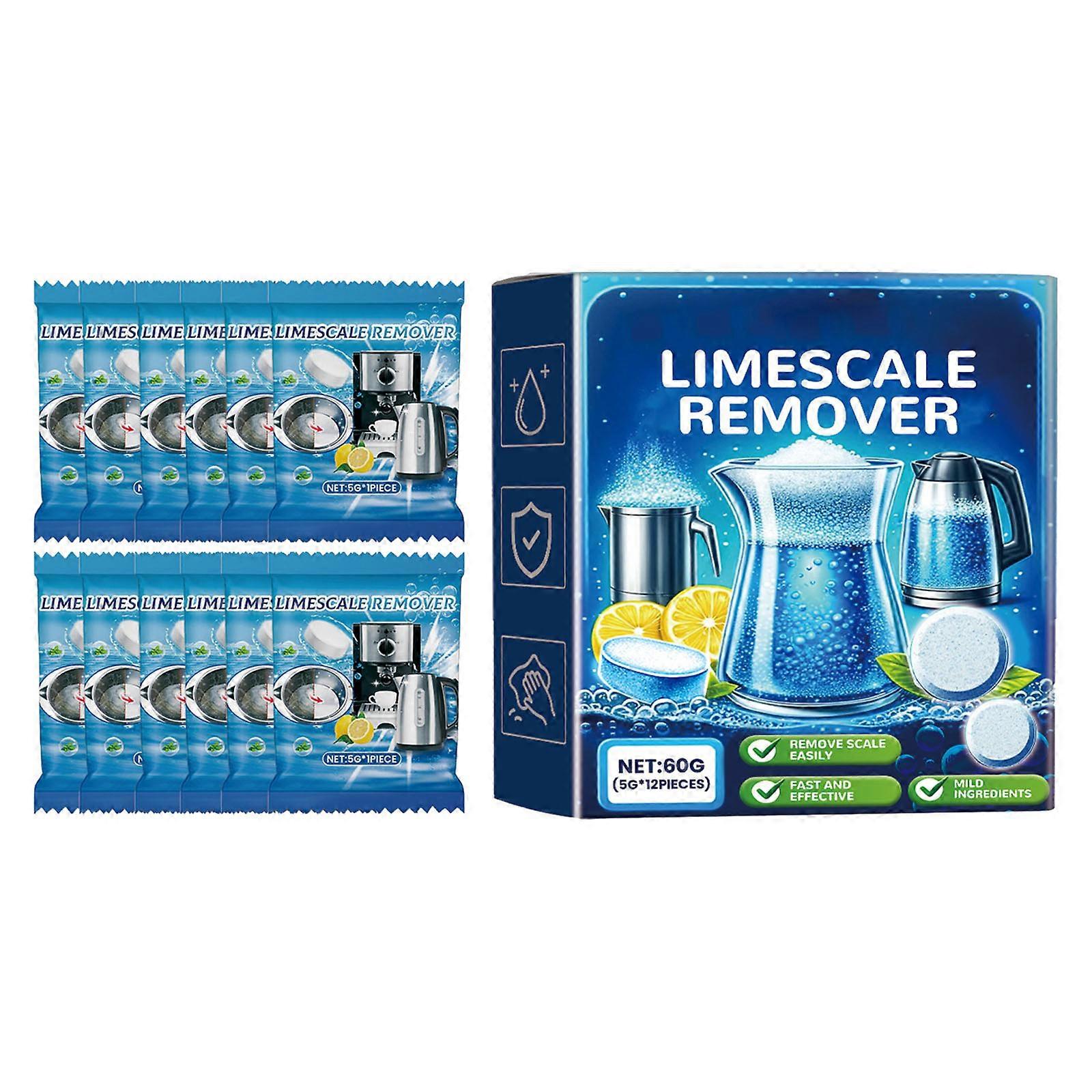 Kettle Limescale Remover Efficient Kettle Cleaning Table for Kettles and Coffee Machines Quick Dissolving, 12Piece Set Multicolor