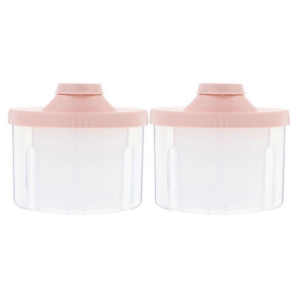 2pcs Reusable Travel Formula Dispenser Milk Powder Container Rotating Formula Dispenser Four-Compartment Milk Powder Storage Container