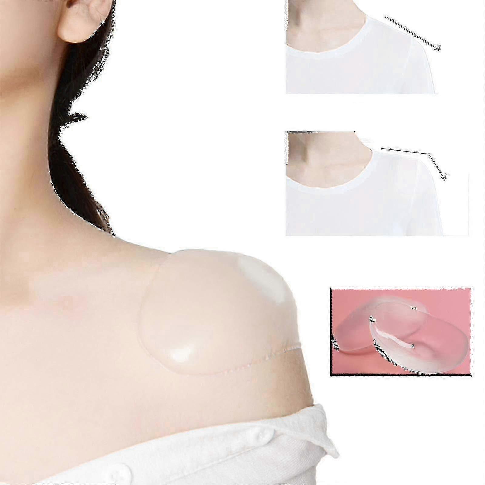 Self-Adhesive Silicone Shoulder Pads for Broad Shoulder Contouring - 2 Pack Invisible