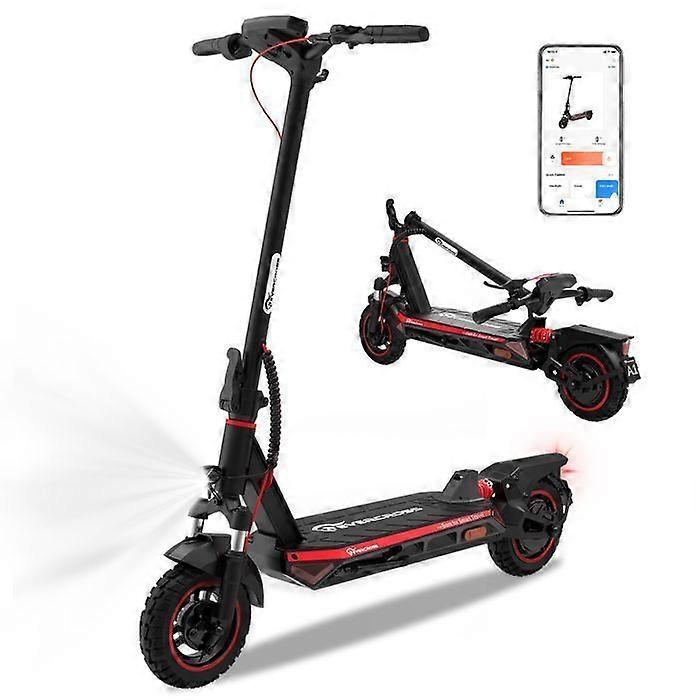 EVERCROSS TECH A1 Opvouwbare elektrische scooter voor volwassenen 10" band 500W motor 3 snelheidsmodi LED-scherm Bluetooth APP Rood
