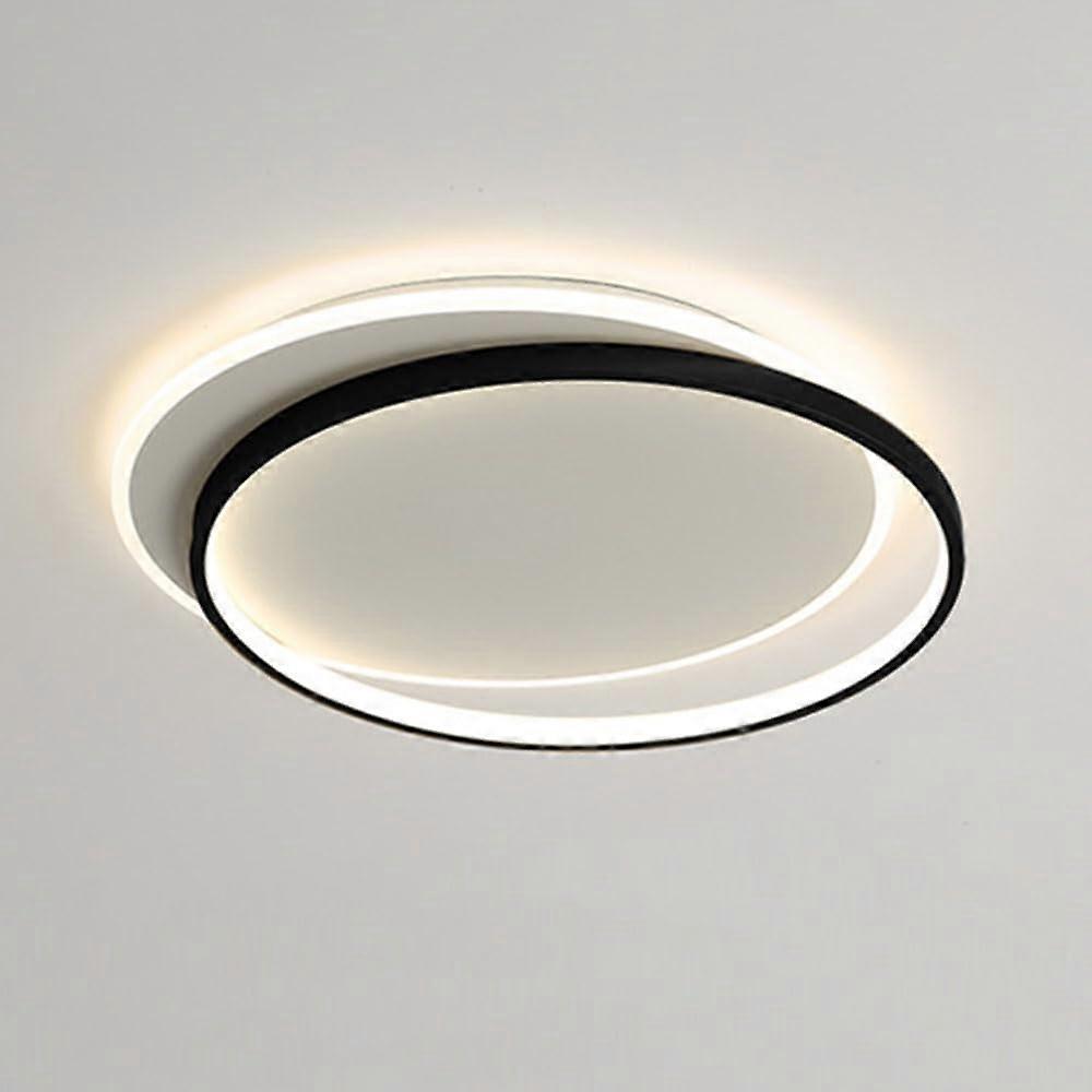 Light Luxury Style Close to Ceiling LED Lamp - Unique 3 Color Changeable Circle Lighting Fixture for Kitchen and Bedroom