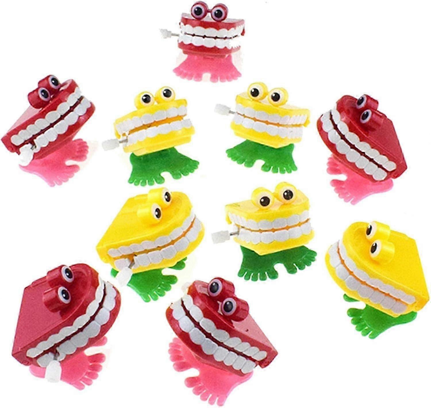 Wind-Up Walking Chattering Teeth Toy for Fun Dental Desktop Decoration