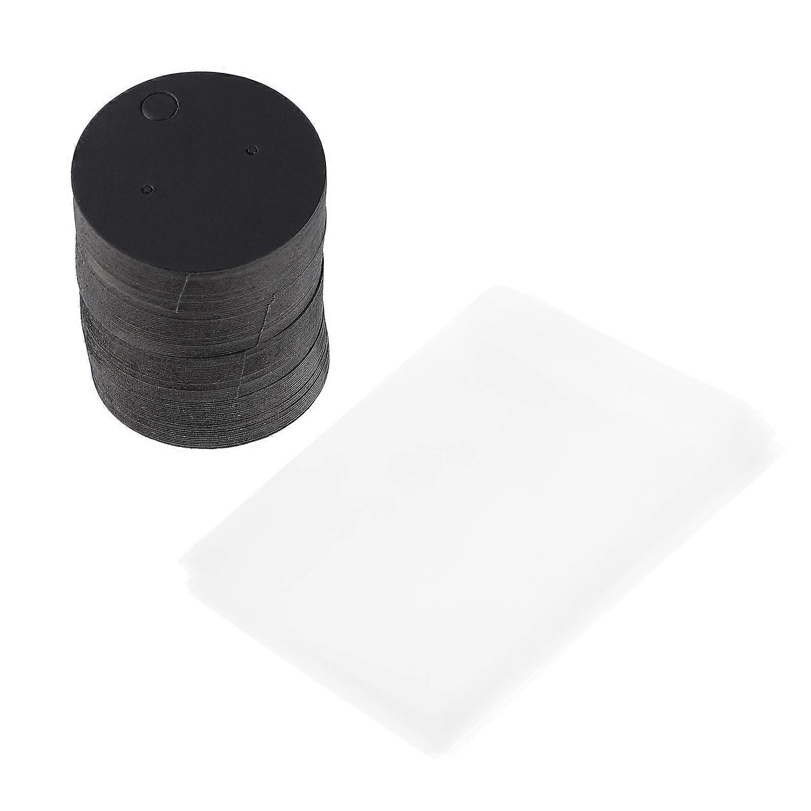 Earring Display Empty Tag Paperboard 100Pcs Black Durable for Earring Packaging