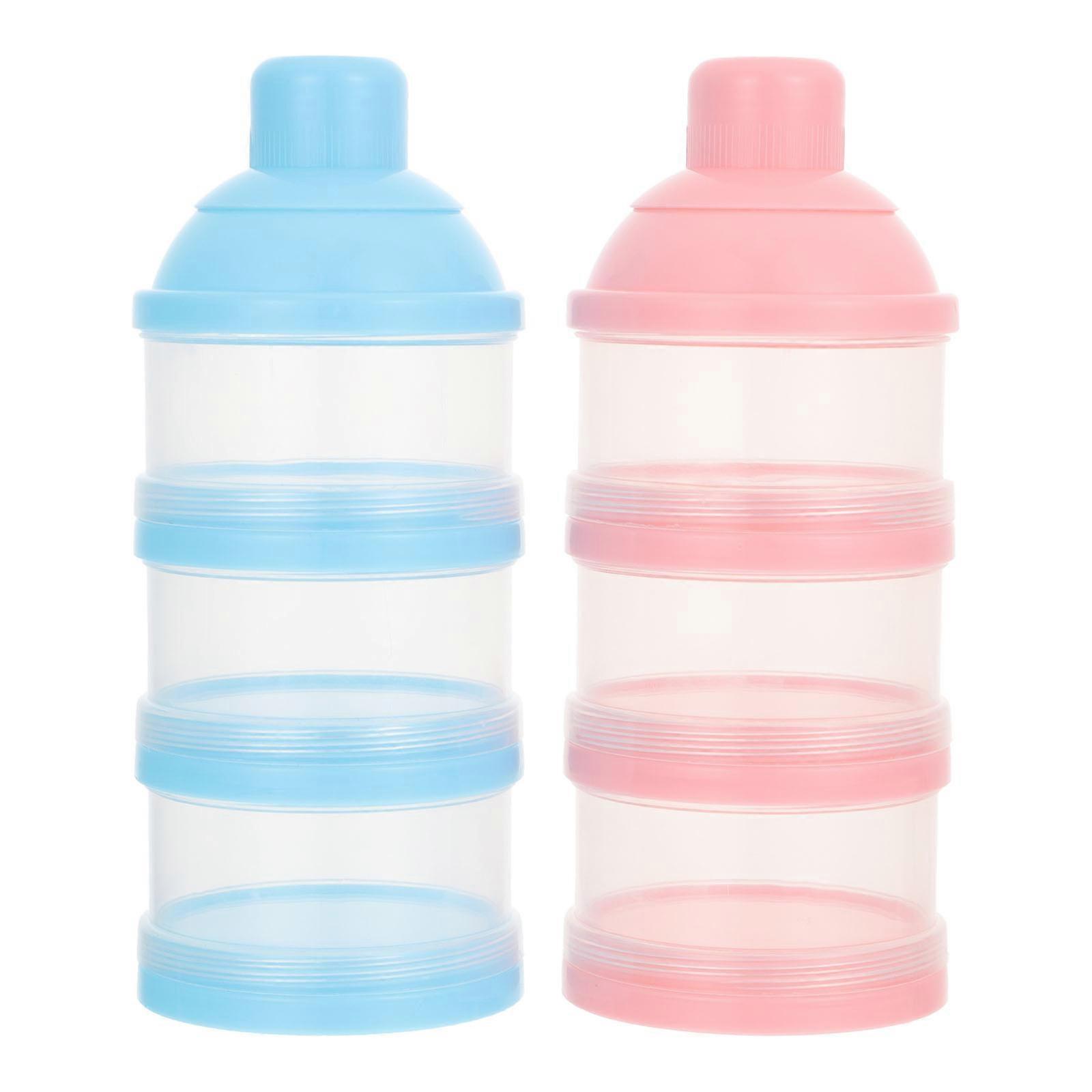 Portable Formula Container Baby Food Storage Containers for Travel Abs Material with Nutritious Recipe Marking 2Set