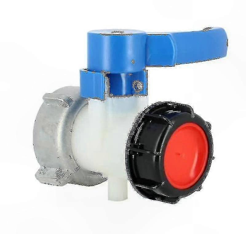 Aluminum Floating Nut Butterfly Valve for 1000L IBC Tank, S75x6 Nut, S60x6 Outlet Connection