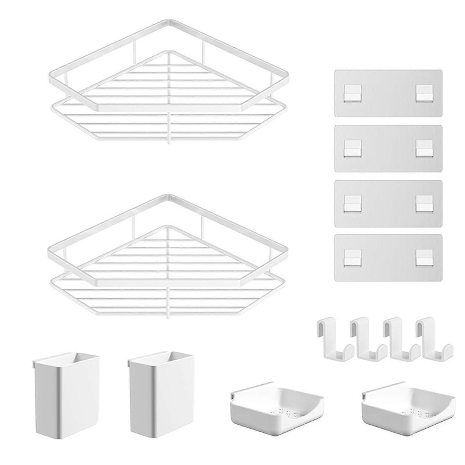 Bathroom Punch-Free Corner Shelf Space-Saving Shower Corner Solution Modern Bathroom Organization Solution