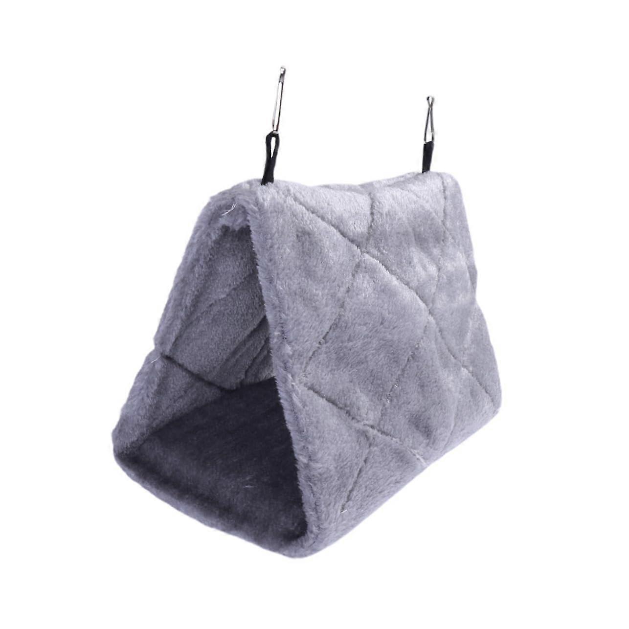 Parrot Warm Nest Hammock Plush Bird Sleeping Bed Small Grey Soft Hanging Hammock for Cockatiels and Budgies