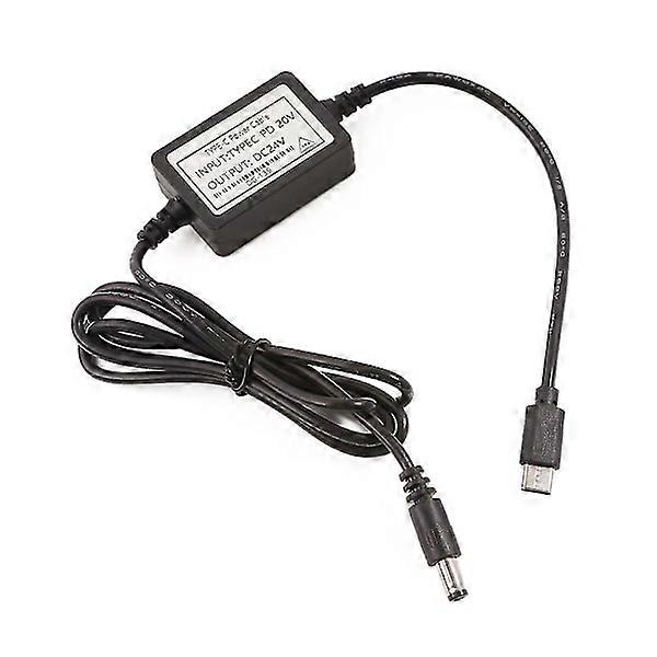 Usb Type C Pd20v to Dc24v Power Cable for 24v Devices Pd12v 15v 20v to 24v Dc5.5x2.1mm Converter 115cm.