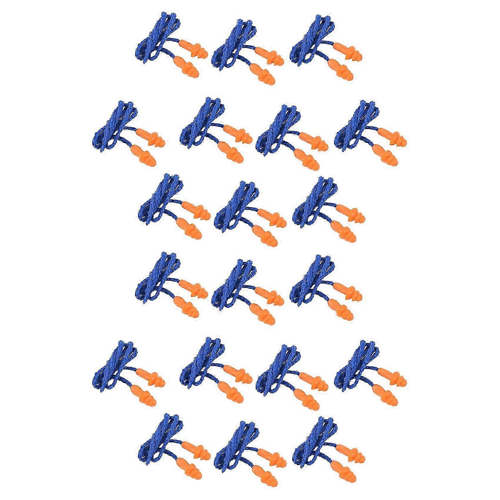 20 Pcs Safety Silicone Soft Ear Plugs for Noise Protection at Work, Home & Sleeping with Cord