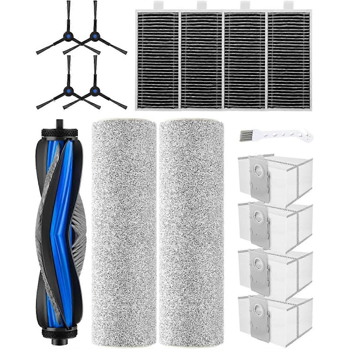 16Pcs Replacement Accessories Kit for X8 Pro Omni / X8 Omni Robot Vacuum Roller Mops,HEPA Filters,Brushes