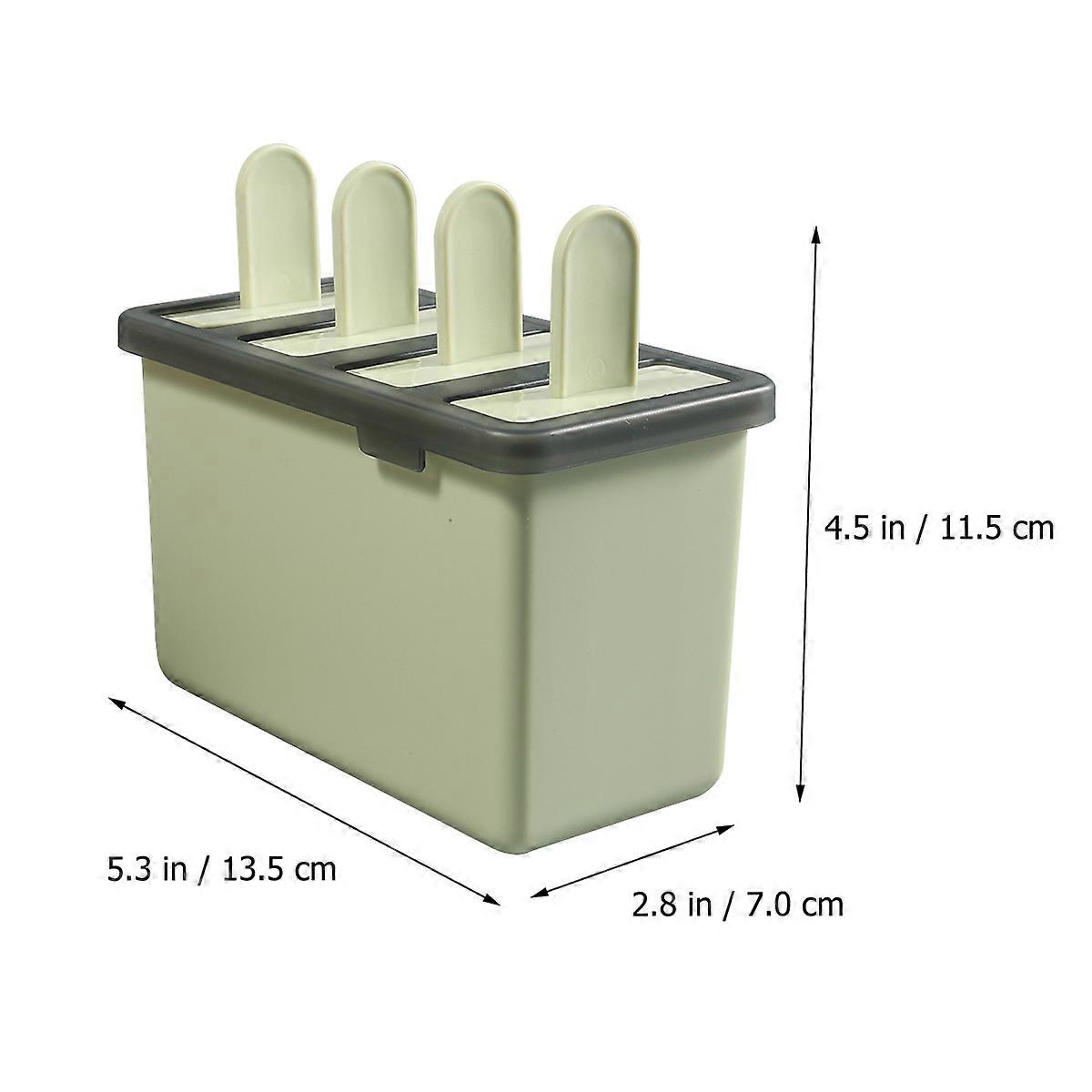 Ice Mold 4 Cavities Ice Cream Popsicle Mold Maker Reusable Plastic