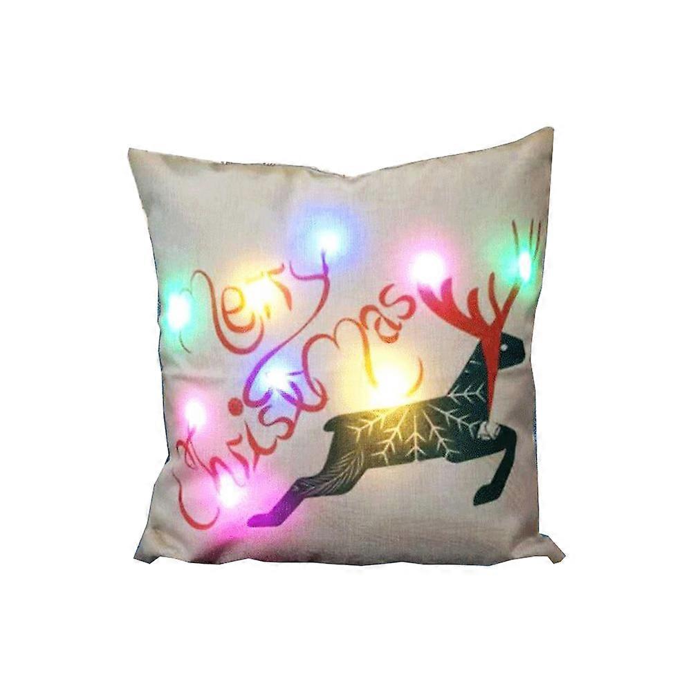 Cushion Covers With LED Lights Designed For Christmas Occasion Featuring Simple Natural Style 45x45cm 1Pack