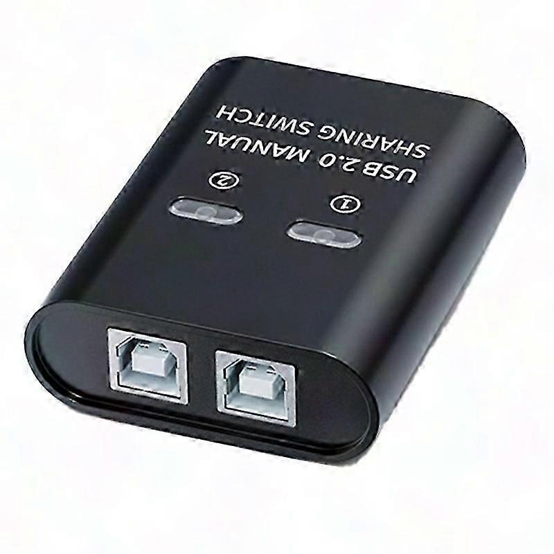 USB 2.0 Switch 2 Port Manual, Share USB Devices Between 2 Computers, Hub for Printer, U Disk, One Input Two Output